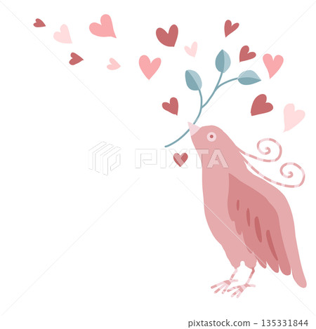 Stylish bird message card material square Stylish bird message card material square 135331844