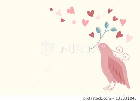Stylish bird Valentine's Day card Stylish bird Valentine's Day card 135331845