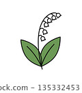 Simple lily of the valley color icon 135332453