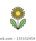 Simple dandelion color icon 135332454