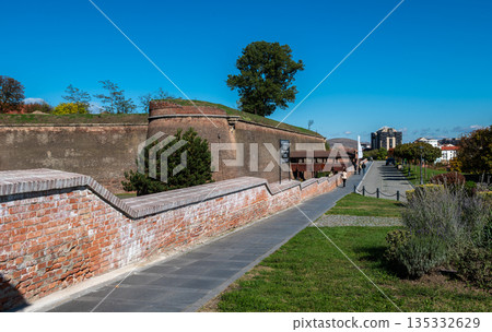 Historic Brick Defensive Walls and Bastions of Alba Carolina Citadel 135332629