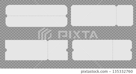 Empty ticket templates pack with perforated borders for raffle, event entry passes, cinema stubs and lottery promotion designs Empty ticket templates pack with perforated borders for raffle, event entry passes, cinema stubs and lottery promotion designs 135332760