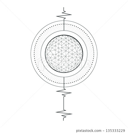Abstract Technical Circle Design with Frequency Pulse Abstract Technical Circle Design with Frequency Pulse 135333229