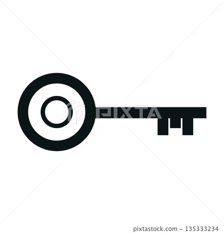 Vintage Style Skeleton Key Silhouette for Security and Access 135333234