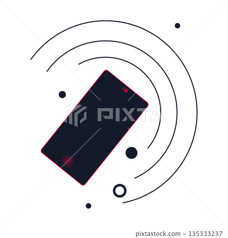 Smartphone with Fingerprint Scanner and Signal Waves Technology Smartphone with Fingerprint Scanner and Signal Waves Technology 135333237