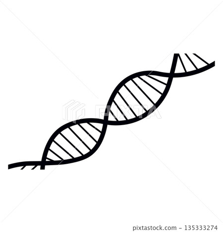 Tilted Black DNA Strand Icon for Medical and Science Design Tilted Black DNA Strand Icon for Medical and Science Design 135333274