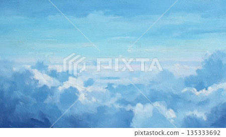 Abstract skyscape where pale clouds blend together 135333692