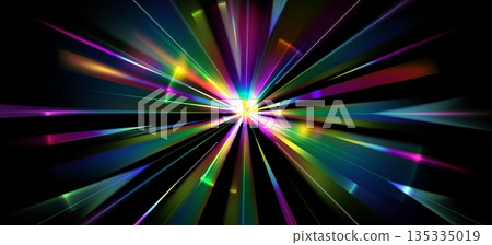 Bright light burst flare effect on black 135335019