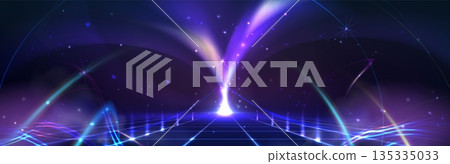 Space tech background with grid pattern and light Space tech background with grid pattern and light 135335033