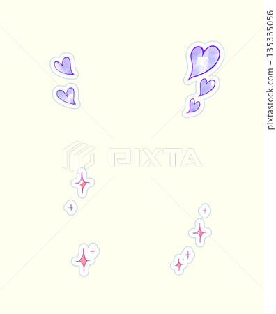Heart mark, glitter, watercolor style, sticker style, purple Heart mark, glitter, watercolor style, sticker style, purple 135335056