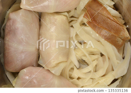Raw sarma rolls in pot 135335136