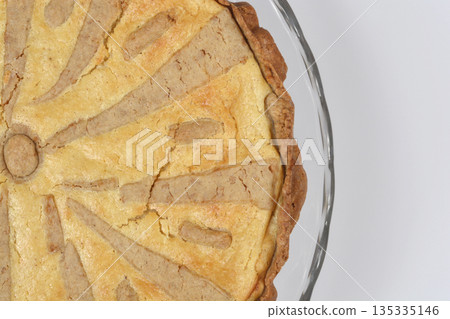 Baked cottage cheese cake detail Baked cottage cheese cake detail 135335146