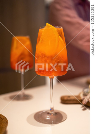 Drink with an orange on a transparent background. Drink with an orange on a transparent background. 135335391