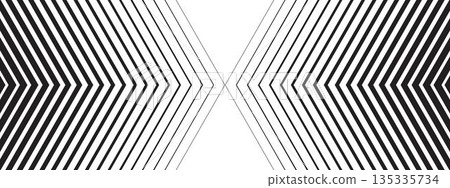 Repeated arrow shapes with faded effect moving toward each other. Forward, speed or motion background. Abstract striped print. Minimalist geometric banner. Vector graphic illustration Repeated arrow shapes with faded effect moving toward each other. Forward, speed or motion background. Abstract striped print. Minimalist geometric banner. Vector graphic illustration 135335734