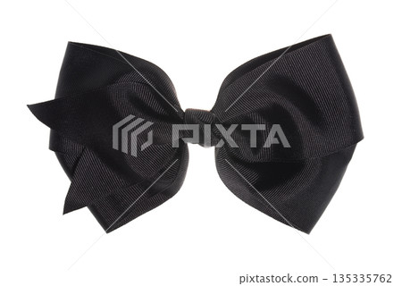 Black bow, isolated on white background Black bow, isolated on white background 135335762