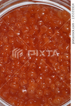 Red caviar or trout roe background 135335914