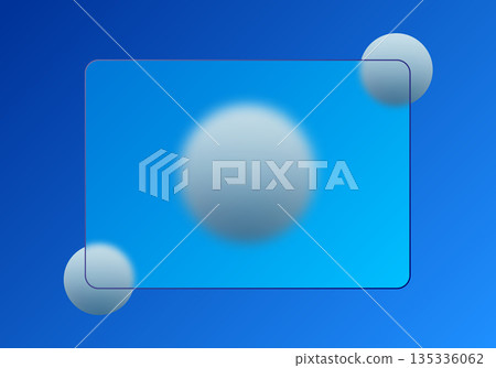 Minimalist blue background with large central blurred sphere and glass card. Eps 10 Minimalist blue background with large central blurred sphere and glass card. Eps 10 135336062