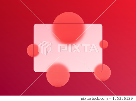 Abstract red background with frosted glass effect and floating spheres. Eps 10 Abstract red background with frosted glass effect and floating spheres. Eps 10 135336129