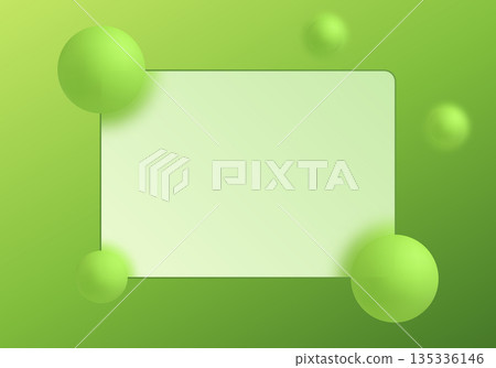 Modern digital banner backdrop with frosted glass effect and green bubbles. Eps 10 Modern digital banner backdrop with frosted glass effect and green bubbles. Eps 10 135336146