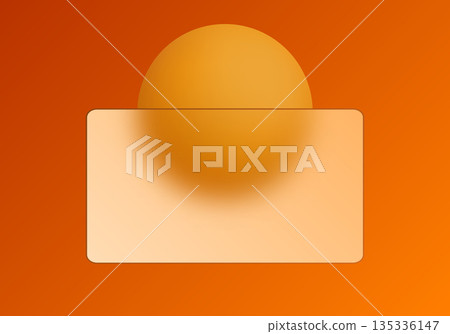 Modern abstract composition with large orange sphere and frosted glass effect. Eps 10 Modern abstract composition with large orange sphere and frosted glass effect. Eps 10 135336147