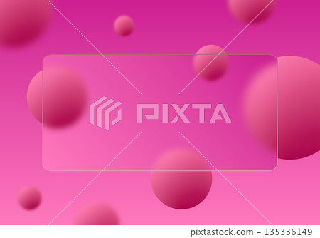 Modern futuristic banner in pink gradient tones with a blurred glass effect. Eps 10 135336149