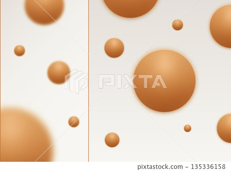 Elegant abstract composition with a semi-transparent card and flying chocolate balls. Eps 10 135336158