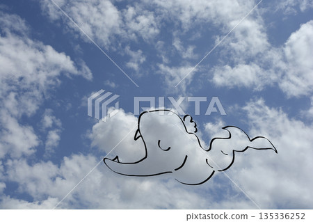 Sea Monster Snake Cloud Art Illustration 135336252