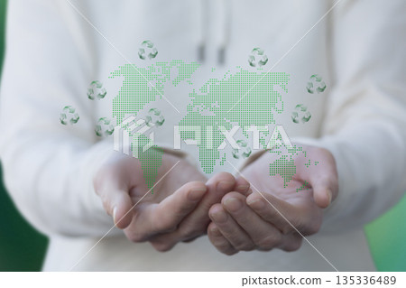 Global care for our planet. Global care for our planet. 135336489