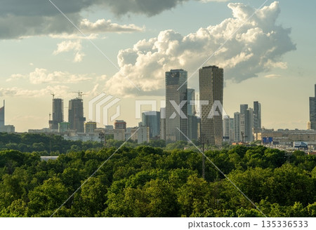 View of Moscow City from the Luzhniki Stadium 135336533