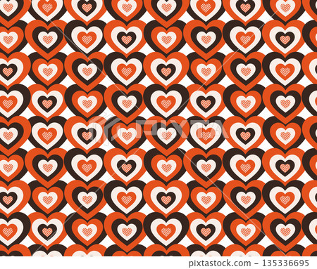 Red Brown Heart Seamless Pattern Red Brown Heart Seamless Pattern 135336695