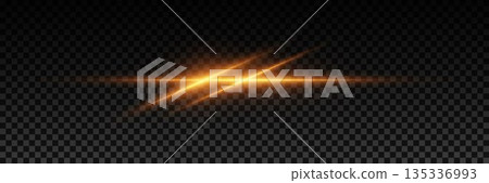 Shining light line effect. Glare of laser light rays. On a transparent background. Shining light line effect. Glare of laser light rays. On a transparent background. 135336993