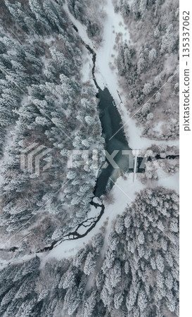 Drone Winter Landscape in Tara National Park Drone Winter Landscape in Tara National Park 135337062