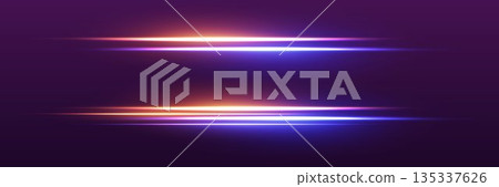 Neon lines of light, flash of glare. Vector illustration 135337626