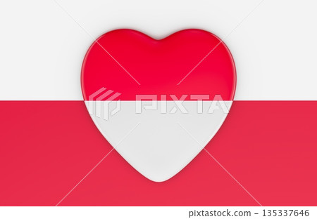 Greenland support heart flag, anti US takeover protest concept. 3D rendering 135337646