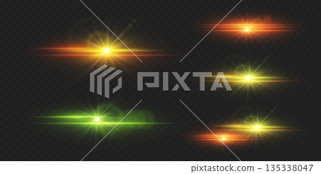 A set of light and glare effects. Line flash, light explosions, lines, star, neon beam. A set of light and glare effects. Line flash, light explosions, lines, star, neon beam. 135338047