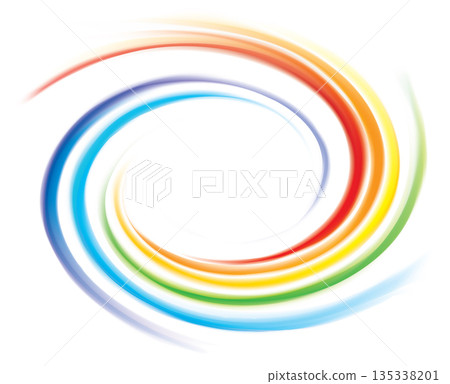 Vector backdrop of spiral rainbow spectrum 135338201