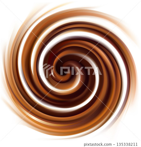 Vector background of swirling creamy chocolate texture Vector background of swirling creamy chocolate texture 135338211