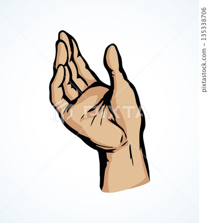To point with finger. Vector drawing To point with finger. Vector drawing 135338706