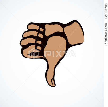 Thumb down sign. Vector drawing 135338708