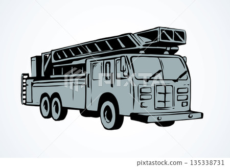 Fire truck. Vector drawing 135338731