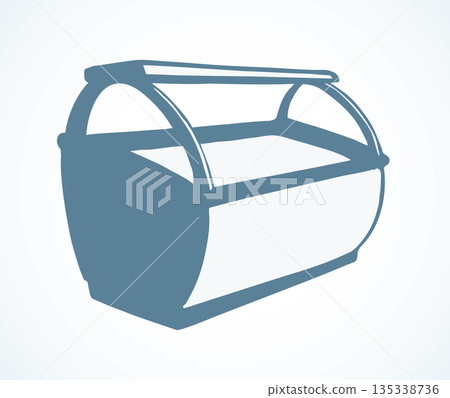 Freezer to store. Vector drawing Freezer to store. Vector drawing 135338736