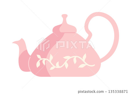 Retro teapot or kettle cartoon illustration vintage antique old ceramic tea kettle drawn vector art 135338871
