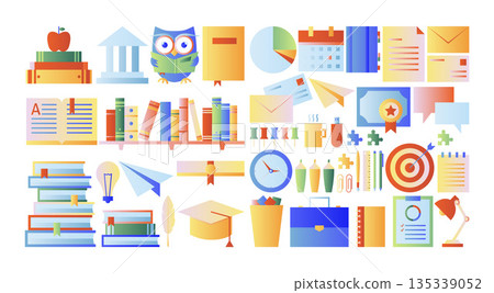 Education School Gradient Object Set 135339052