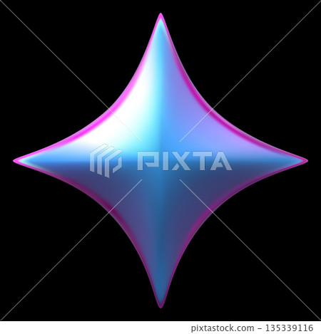 Blue holographic star realistic 3D vector, four-pointed star space galaxy emoji, spark, GUI rating award achievement Blue holographic star realistic 3D vector, four-pointed star space galaxy emoji, spark, GUI rating award achievement 135339116