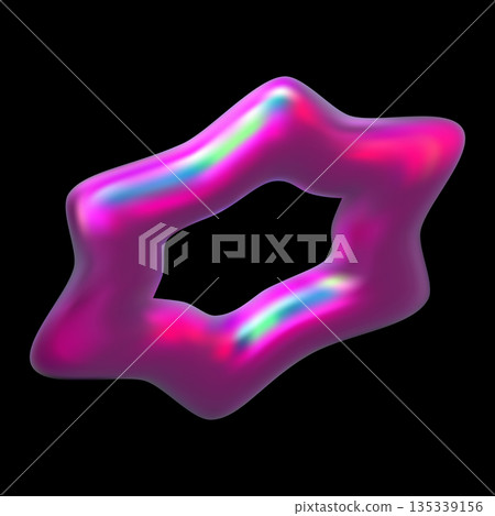Pink holographic star 3D vector animation design, festive decoration, iridescent space emoji, Y2K pearl shine sparkle Pink holographic star 3D vector animation design, festive decoration, iridescent space emoji, Y2K pearl shine sparkle 135339156