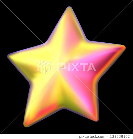 Iridescent star realistic 3D vector design, holographic red orange space emoji, sparkle element, rating achievement Iridescent star realistic 3D vector design, holographic red orange space emoji, sparkle element, rating achievement 135339162