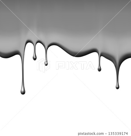 Abstract metallic liquid effect on a white background. Abstract metallic liquid effect on a white background. 135339174