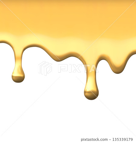 Metal liquid golden drip vector border, realistic shiny metallic drops flowing down, abstract bronze melting pattern Metal liquid golden drip vector border, realistic shiny metallic drops flowing down, abstract bronze melting pattern 135339179