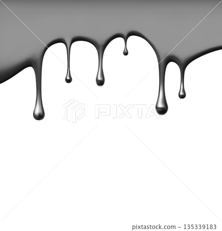 Metal liquid silver drip vector border, realistic metallic drops flowing down, melting alloy, abstract chrome pattern Metal liquid silver drip vector border, realistic metallic drops flowing down, melting alloy, abstract chrome pattern 135339183