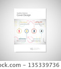 Vector arrows set on a white brochure 135339736